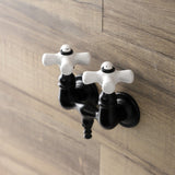 Aqua Vintage Two-Handle 2-Hole Tub Wall Mount Clawfoot Tub Faucet