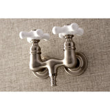 Aqua Vintage Two-Handle 2-Hole Tub Wall Mount Clawfoot Tub Faucet