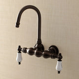 Aqua Vintage Two-Handle 2-Hole Tub Wall Mount Clawfoot Tub Faucet