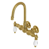 Aqua Vintage Two-Handle 2-Hole Tub Wall Mount Clawfoot Tub Faucet
