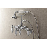 Vintage Three-Handle 2-Hole Tub Wall Mount Clawfoot Tub Faucet with Hand Shower