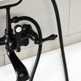 Aqua Vintage Three-Handle 2-Hole Tub Wall Mount Clawfoot Tub Faucet with Hand Shower