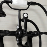 Aqua Vintage Three-Handle 2-Hole Tub Wall Mount Clawfoot Tub Faucet with Hand Shower