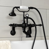 Aqua Vintage Three-Handle 2-Hole Tub Wall Mount Clawfoot Tub Faucet with Hand Shower