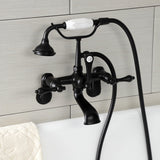 Aqua Vintage Three-Handle 2-Hole Tub Wall Mount Clawfoot Tub Faucet with Hand Shower