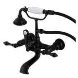 Aqua Vintage Three-Handle 2-Hole Tub Wall Mount Clawfoot Tub Faucet with Hand Shower