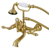 Aqua Vintage Three-Handle 2-Hole Tub Wall Mount Clawfoot Tub Faucet with Hand Shower
