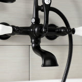 Aqua Vintage Three-Handle 2-Hole Tub Wall Mount Clawfoot Tub Faucet with Hand Shower