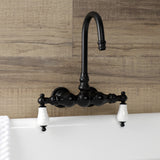 Aqua Vintage Two-Handle 2-Hole Tub Wall Mount Clawfoot Tub Faucet
