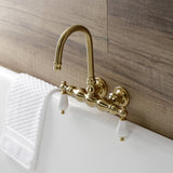 Aqua Vintage Two-Handle 2-Hole Tub Wall Mount Clawfoot Tub Faucet
