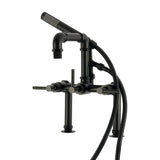 Concord Three-Handle 2-Hole Deck-Mount Clawfoot Tub Faucet with Hand Shower