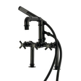 Concord Three-Handle 2-Hole Deck-Mount Clawfoot Tub Faucet with Hand Shower