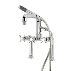Concord Three-Handle 2-Hole Deck-Mount Clawfoot Tub Faucet with Hand Shower