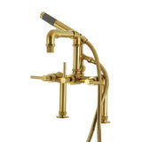 Concord Three-Handle 2-Hole Deck-Mount Clawfoot Tub Faucet with Hand Shower