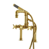Concord Three-Handle 2-Hole Deck-Mount Clawfoot Tub Faucet with Hand Shower