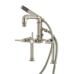 Concord Three-Handle 2-Hole Deck-Mount Clawfoot Tub Faucet with Hand Shower