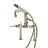 Concord Three-Handle 2-Hole Deck-Mount Clawfoot Tub Faucet with Hand Shower
