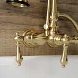 Aqua Vintage Three-Handle 2-Hole Tub Wall Mount Clawfoot Tub Faucet with Hand Shower