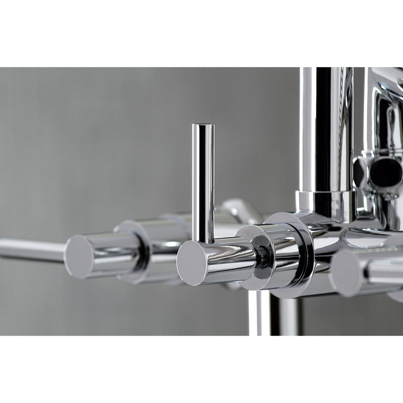 Concord Three-Handle 2-Hole Deck-Mount Clawfoot Tub Faucet with Hand Shower