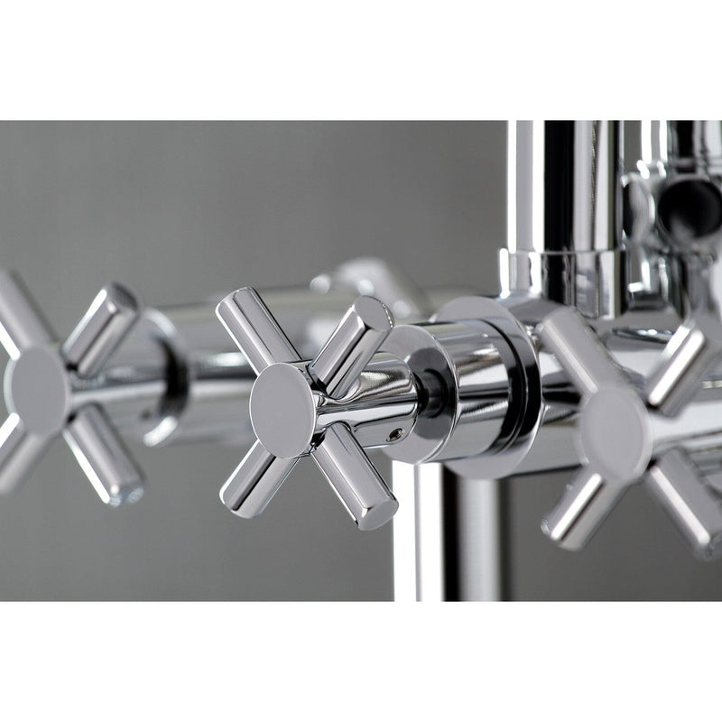 Concord Three-Handle 2-Hole Deck-Mount Clawfoot Tub Faucet with Hand Shower