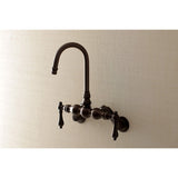 Aqua Vintage Two-Handle 2-Hole Tub Wall Mount Clawfoot Tub Faucet
