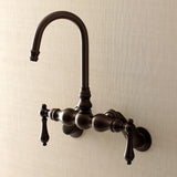 Aqua Vintage Two-Handle 2-Hole Tub Wall Mount Clawfoot Tub Faucet