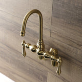 Aqua Vintage Two-Handle 2-Hole Tub Wall Mount Clawfoot Tub Faucet