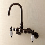 Aqua Vintage Two-Handle 2-Hole Tub Wall Mount Clawfoot Tub Faucet