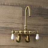Aqua Vintage Two-Handle 2-Hole Tub Wall Mount Clawfoot Tub Faucet