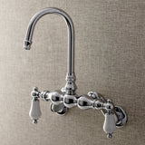 Aqua Vintage Two-Handle 2-Hole Tub Wall Mount Clawfoot Tub Faucet