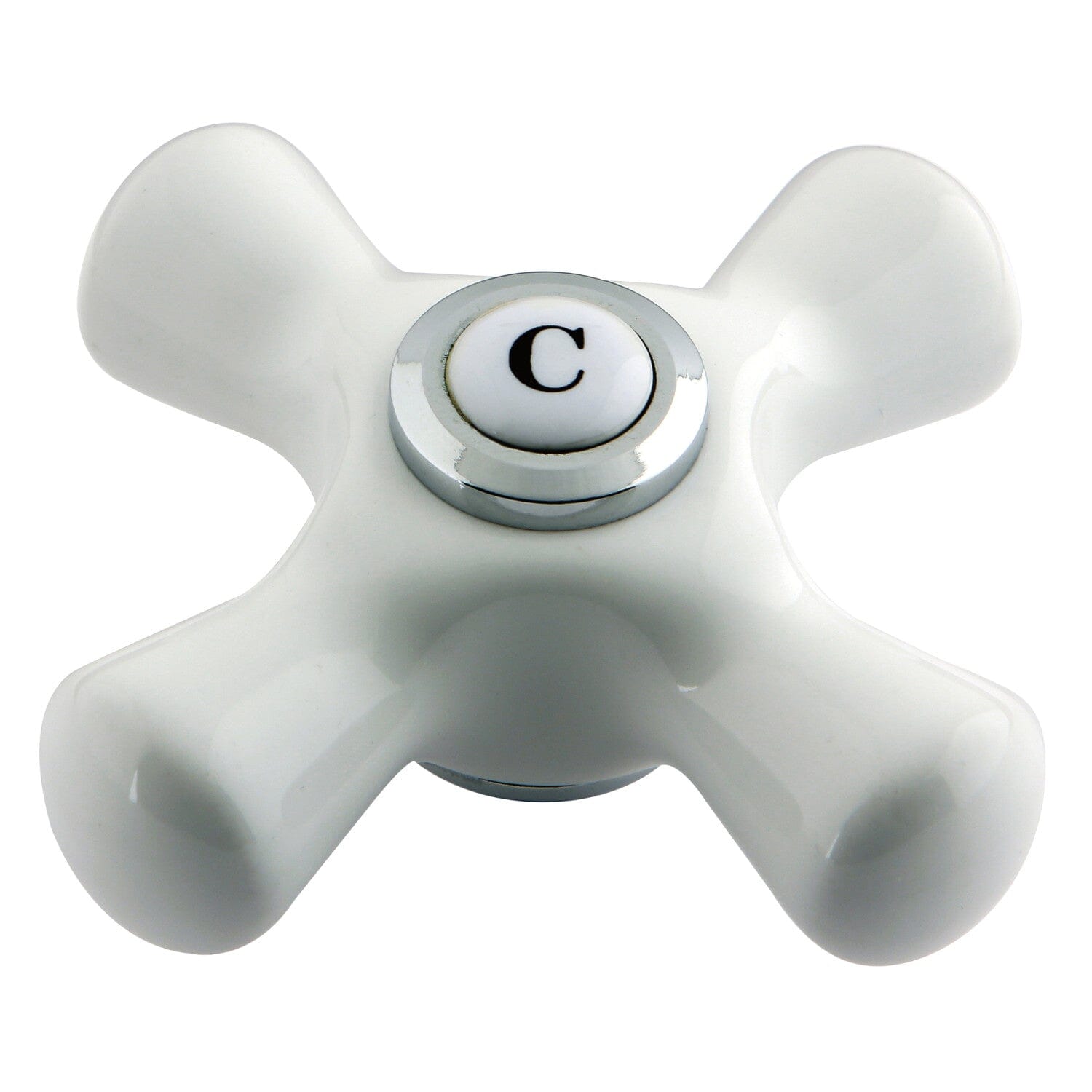 Aqua Vintage Porcelain Cross Handle (Cold Side) | Polished Chrome ...