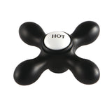 Aqua Vintage Brass Cross Handle (Hot Side)