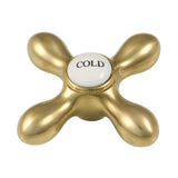 Aqua Vintage Cold Brass Cross Handle