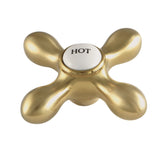 Aqua Vintage Brass Cross Handle (Hot Side)