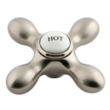 Aqua Vintage Brass Cross Handle (Hot Side)