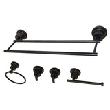Concord 5-Piece 18-Inch Dual Towel Bar Bathroom Accessory Set
