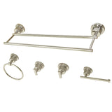 Concord 5-Piece 18-Inch Dual Towel Bar Bathroom Accessory Set