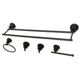 Concord 5-Piece 30-Inch Dual Towel Bar Bathroom Accessory Set