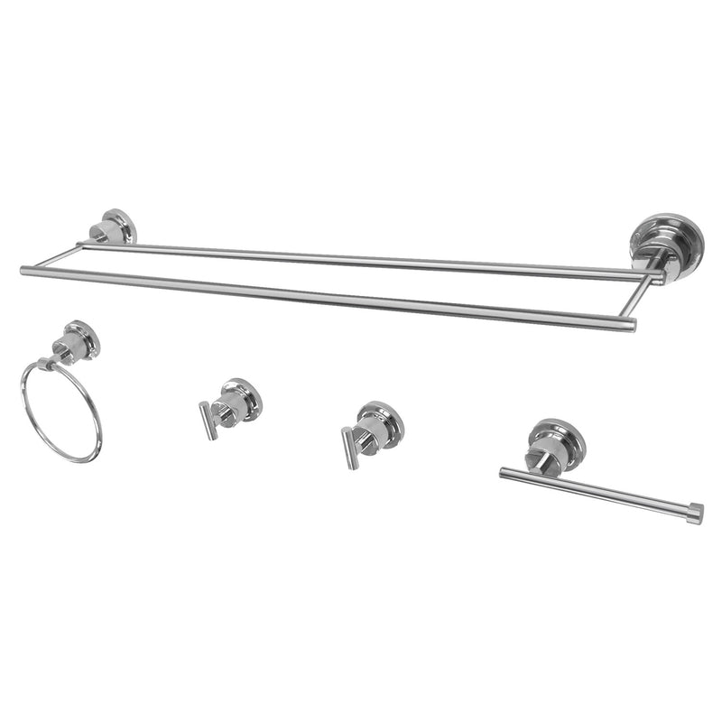 Concord 5-Piece 24-Inch Dual Towel Bar Bathroom Accessory Set
