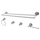 Concord 5-Piece 24-Inch Dual Towel Bar Bathroom Accessory Set