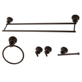 Concord 5-Piece 24-Inch Dual Towel Bar Bathroom Accessory Set