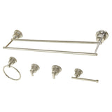 Concord 5-Piece 24-Inch Dual Towel Bar Bathroom Accessory Set