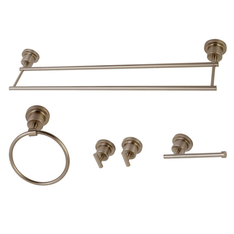 Concord 5-Piece 24-Inch Dual Towel Bar Bathroom Accessory Set