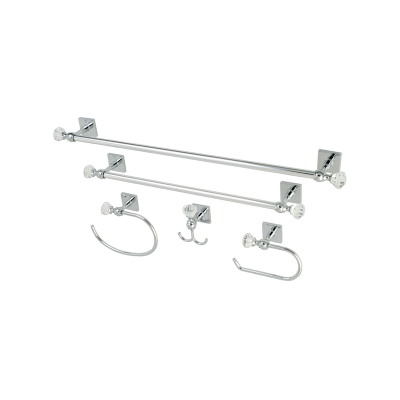 Celebrity 5-Piece 18-Inch and 24-Inch Towel Bars Bathroom Accessory Set