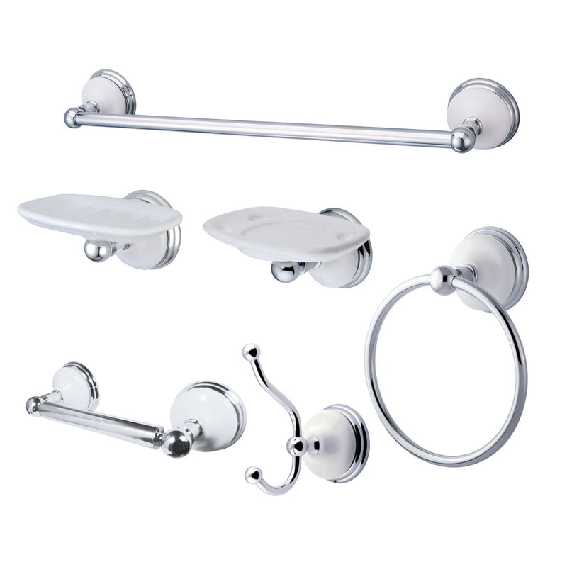 Victorian 6-Piece 24-Inch Towel Bar Bathroom Accessory Set