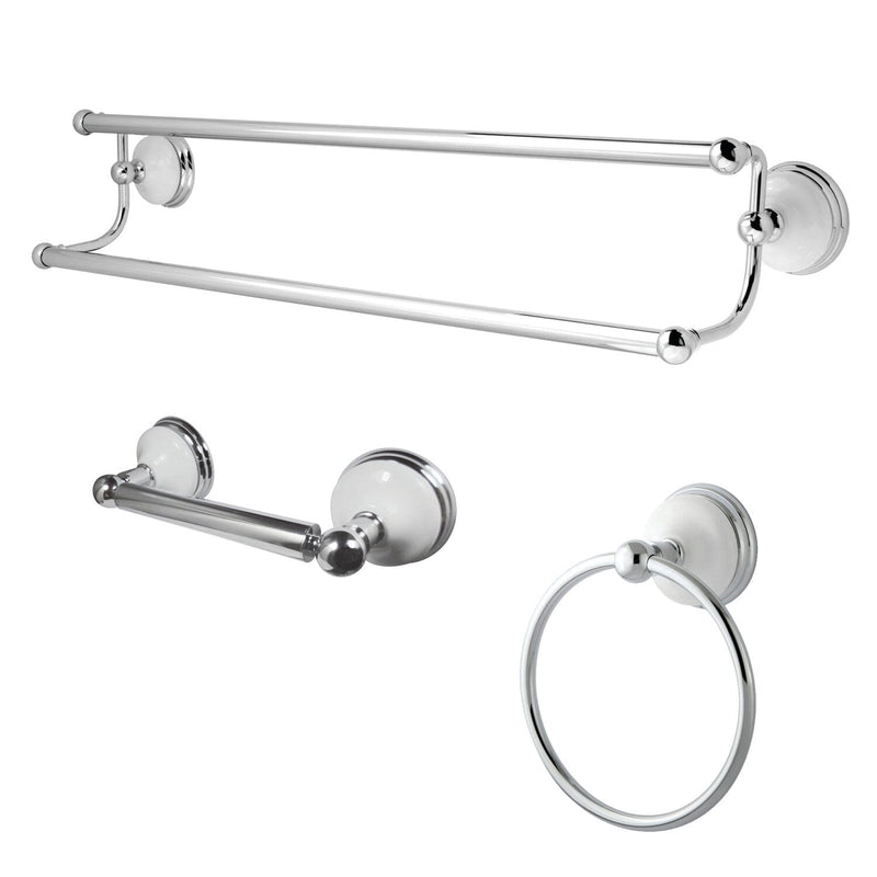 Victorian 3-Piece 24-Inch Dual Towel Bar Bathroom Accessory Set
