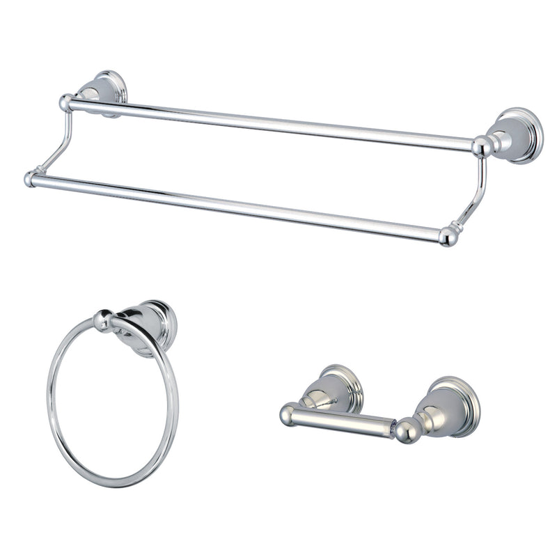 Heritage 3-Piece 24-Inch Dual Towel Bar Bathroom Accessory Set