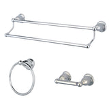 Heritage 3-Piece 24-Inch Dual Towel Bar Bathroom Accessory Set