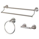 Heritage 3-Piece 24-Inch Dual Towel Bar Bathroom Accessory Set