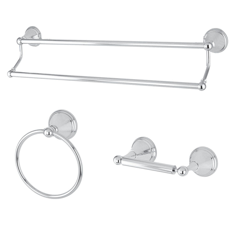 Governor 3-Piece 24-Inch Dual Towel Bar Bathroom Accessory Set